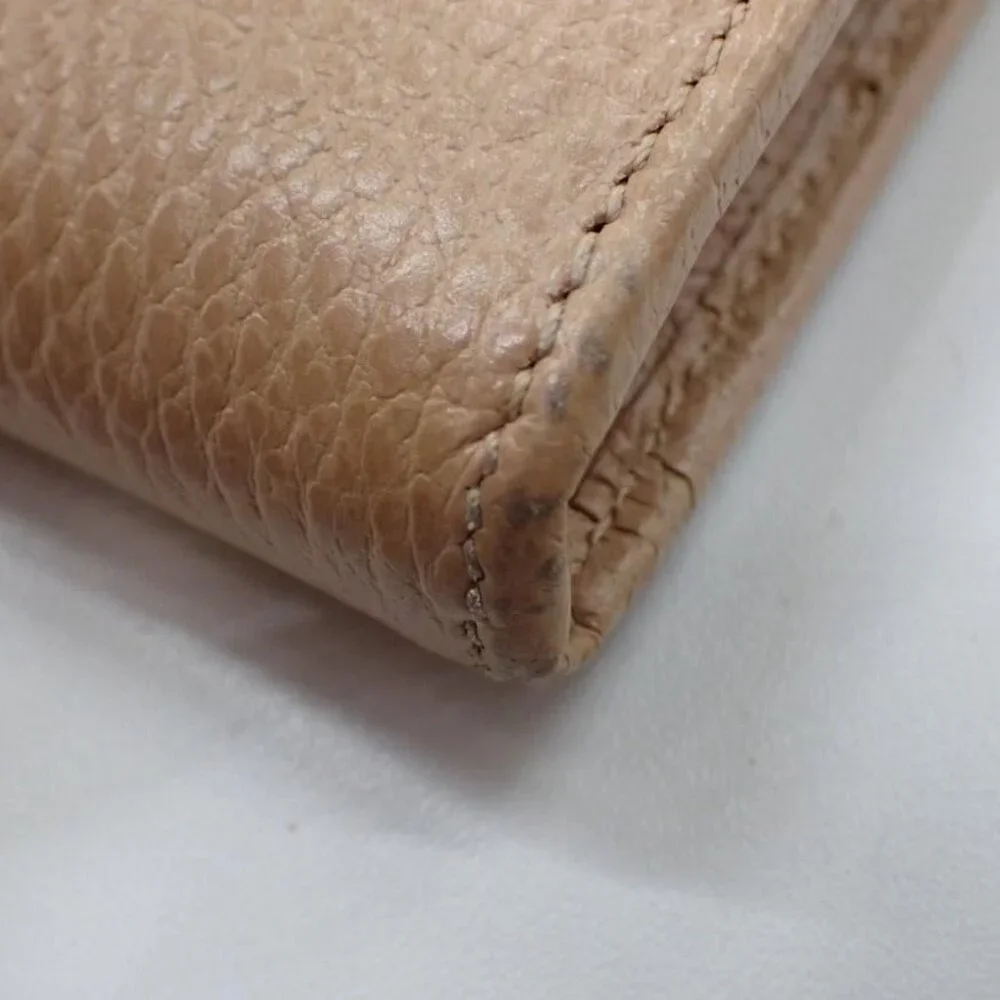 Gucci Tan Leather Continental Wallet with Gold Double G